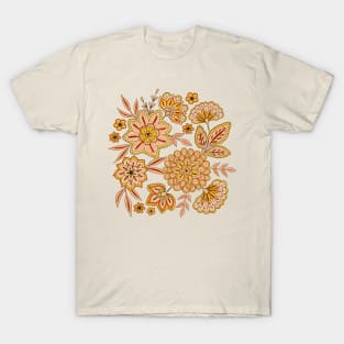 Pretty boho flowers - Earth tones T-Shirt